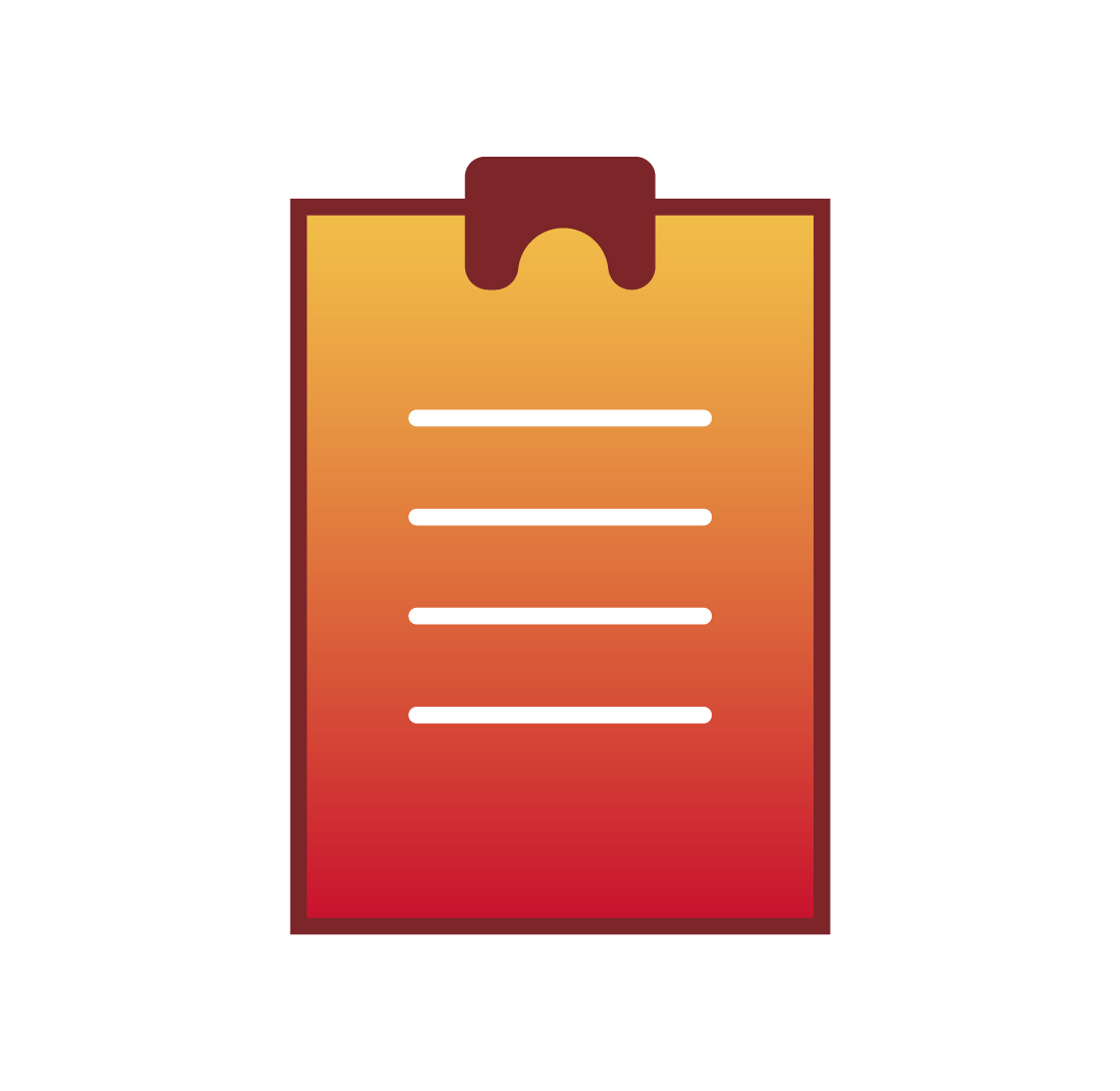Illustrated icon of document on a clipboard