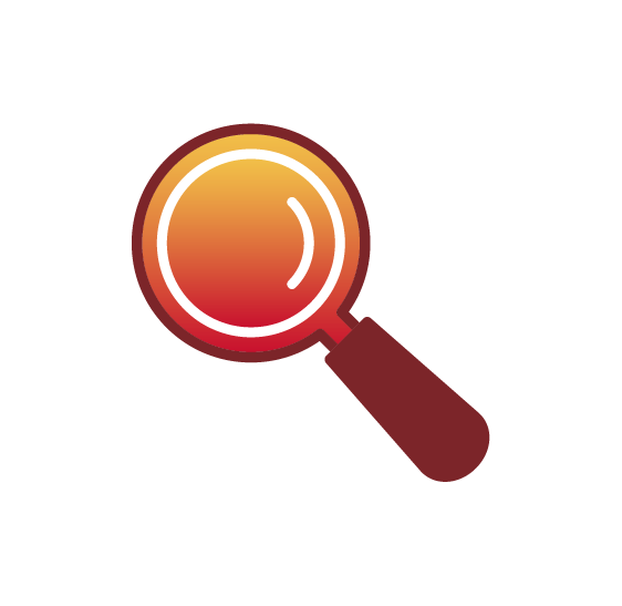 Illustrated icon of magnifying glass