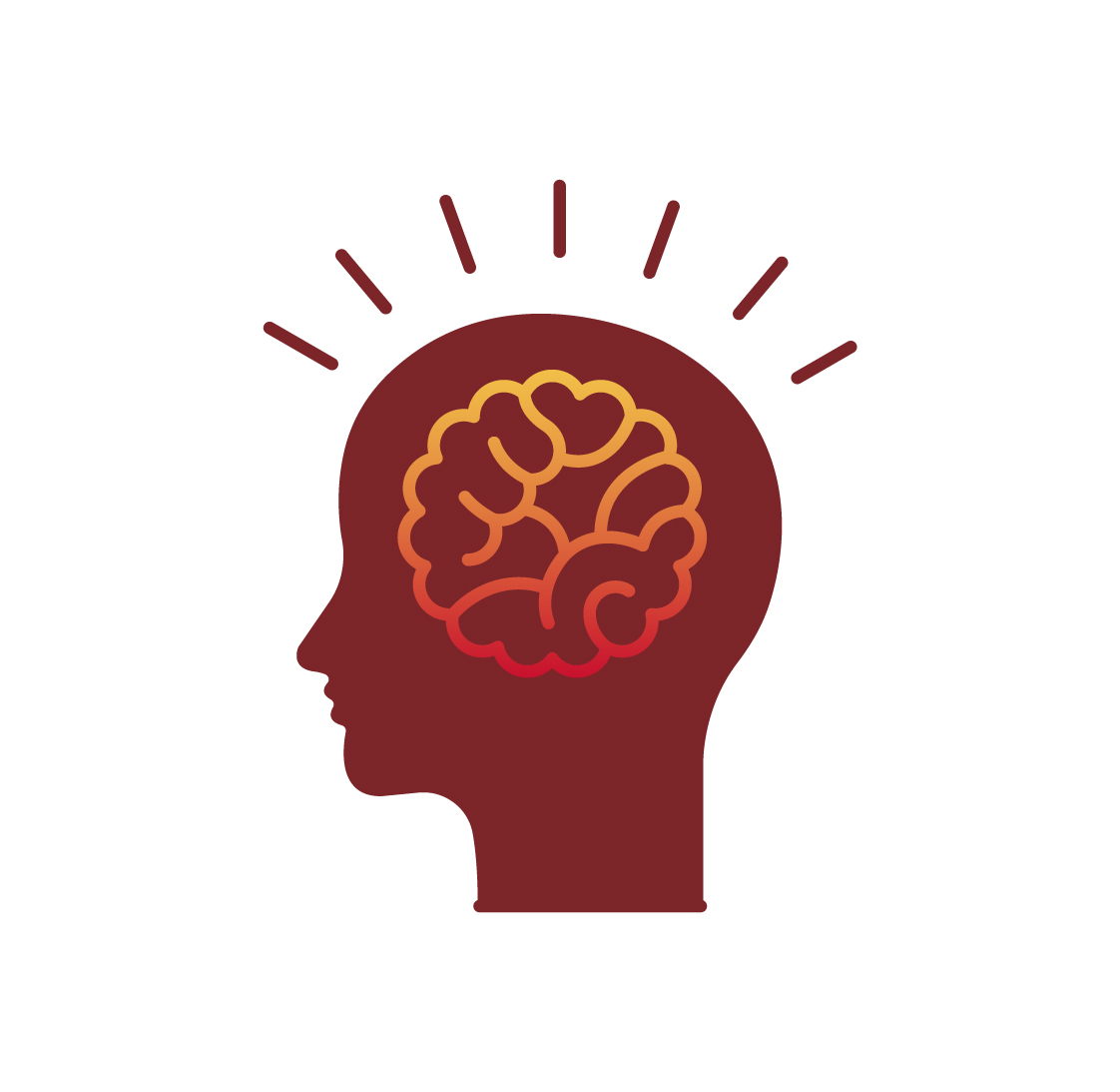 Illustrated icon of a brain