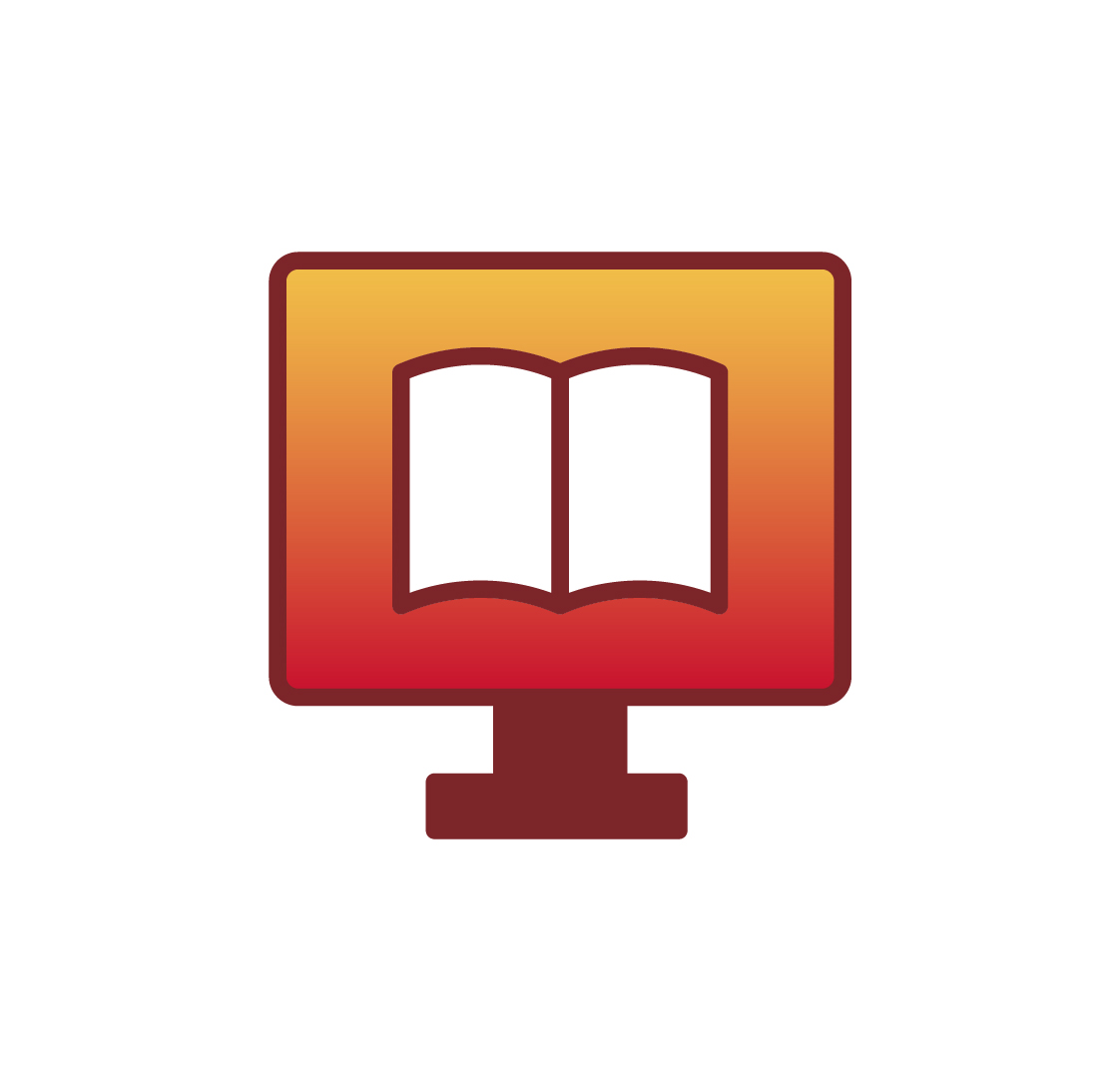 Illustrated icon of online learning