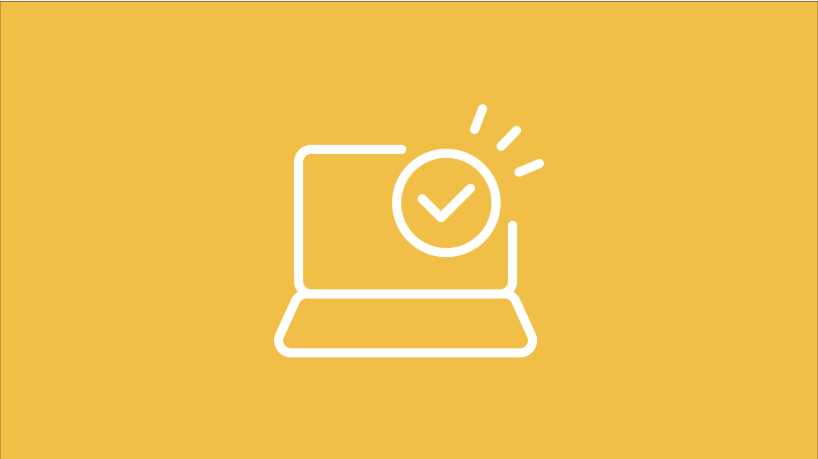 Icon of check mark on laptop screen